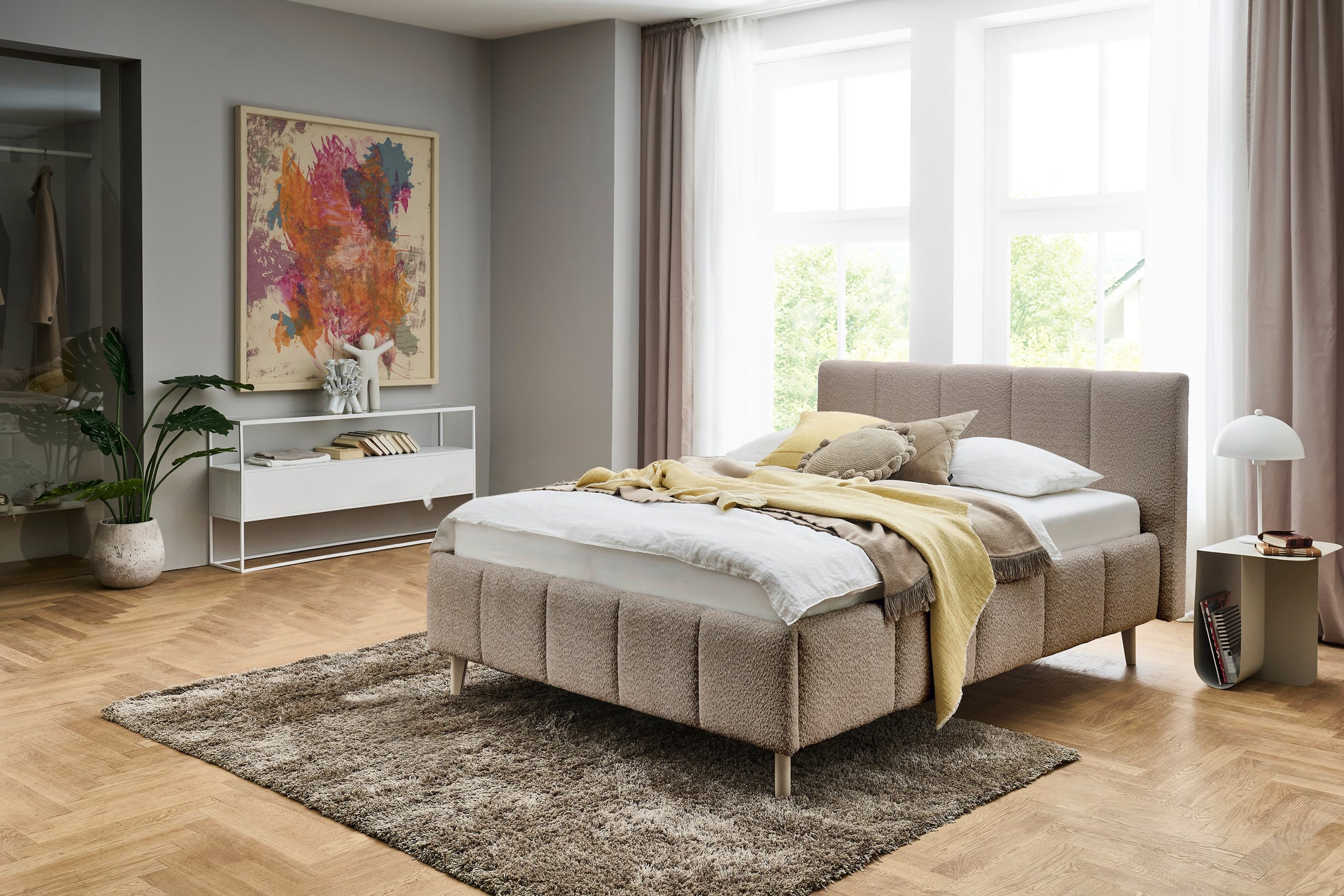 Polsterbett Alva inkl. Bettkasten von meise.möbel – cappuccino Nr. 04 – 140x200 cm – Produktbild