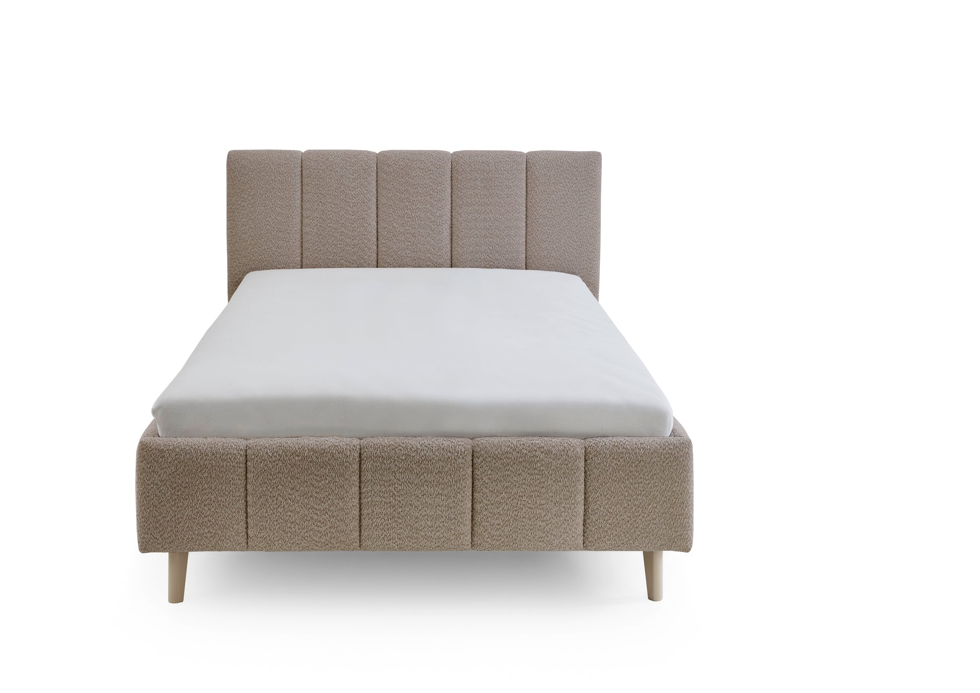 Polsterbett Alva – cappuccino Nr. 04 – 140x200 cm – Frontalansicht