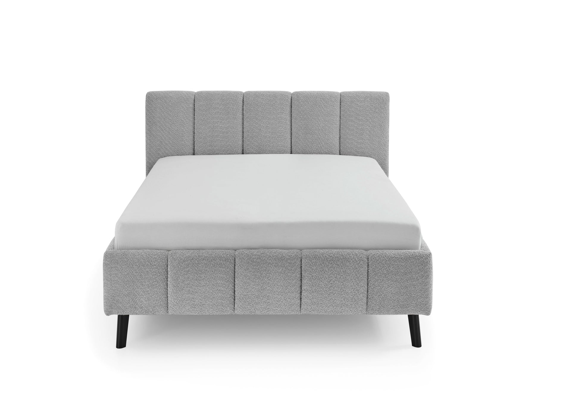 Polsterbett Alva – silver Nr. 15 – 140 × 200 cm – Frontalansicht