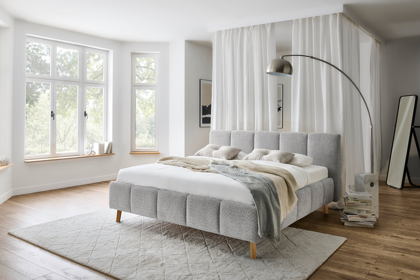 Polsterbett Alva – silver Nr. 15 – 160x200 cm – Produktbild