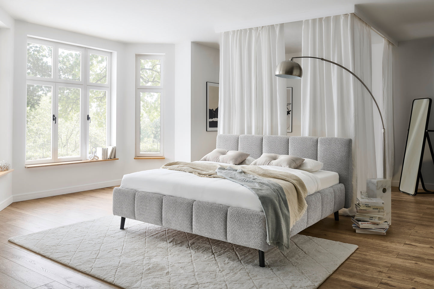 Polsterbett Alva – silver Nr. 15 – 160x200 cm – Produktbild