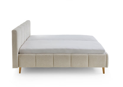 Polsterbett Alva – cream Nr. 20 – 160x200 cm – Seitenansicht