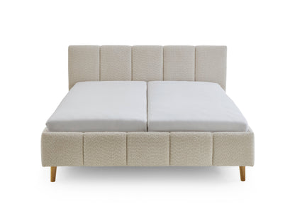 Polsterbett Alva inkl. Bettkasten von meise.möbel – cream Nr. 20 – 160x200 cm – Frontalansicht