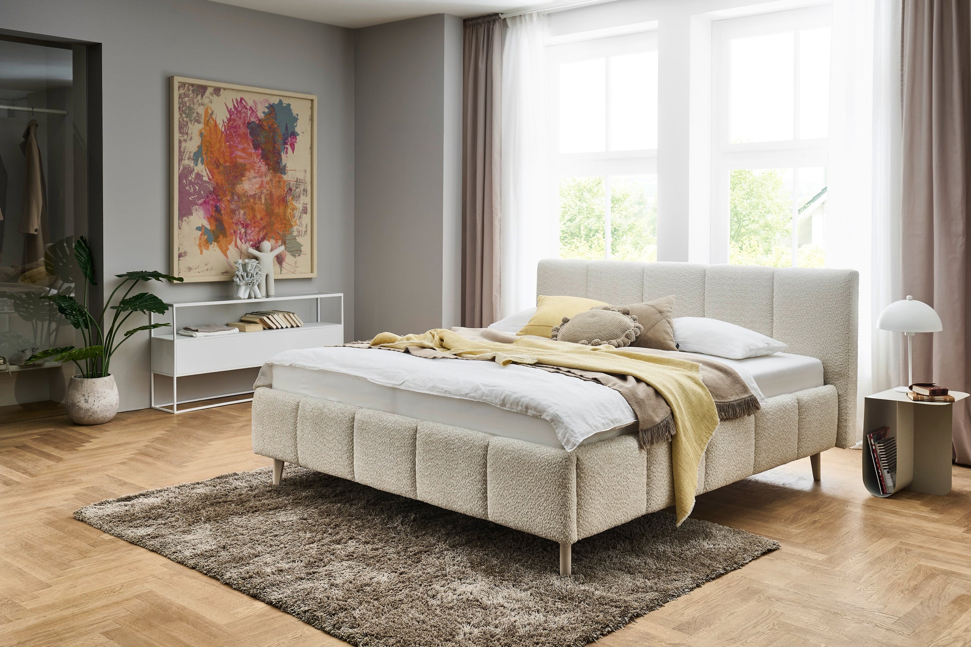 Polsterbett Alva inkl. Bettkasten von meise.möbel – cream Nr. 20 – 160x200 cm – Produktbild