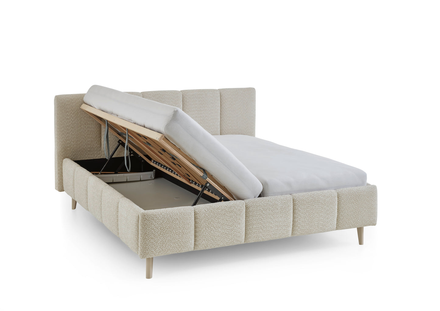 Polsterbett Alva inkl. Bettkasten von meise.möbel – cream Nr. 20 – 160x200 cm – Bettkasten / Funktion