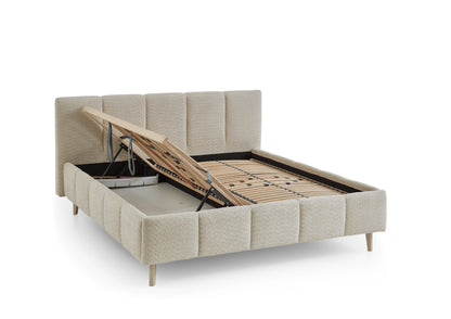 Polsterbett Alva inkl. Bettkasten von meise.möbel – cream Nr. 20 – 160x200 cm – Bettkasten / Funktion