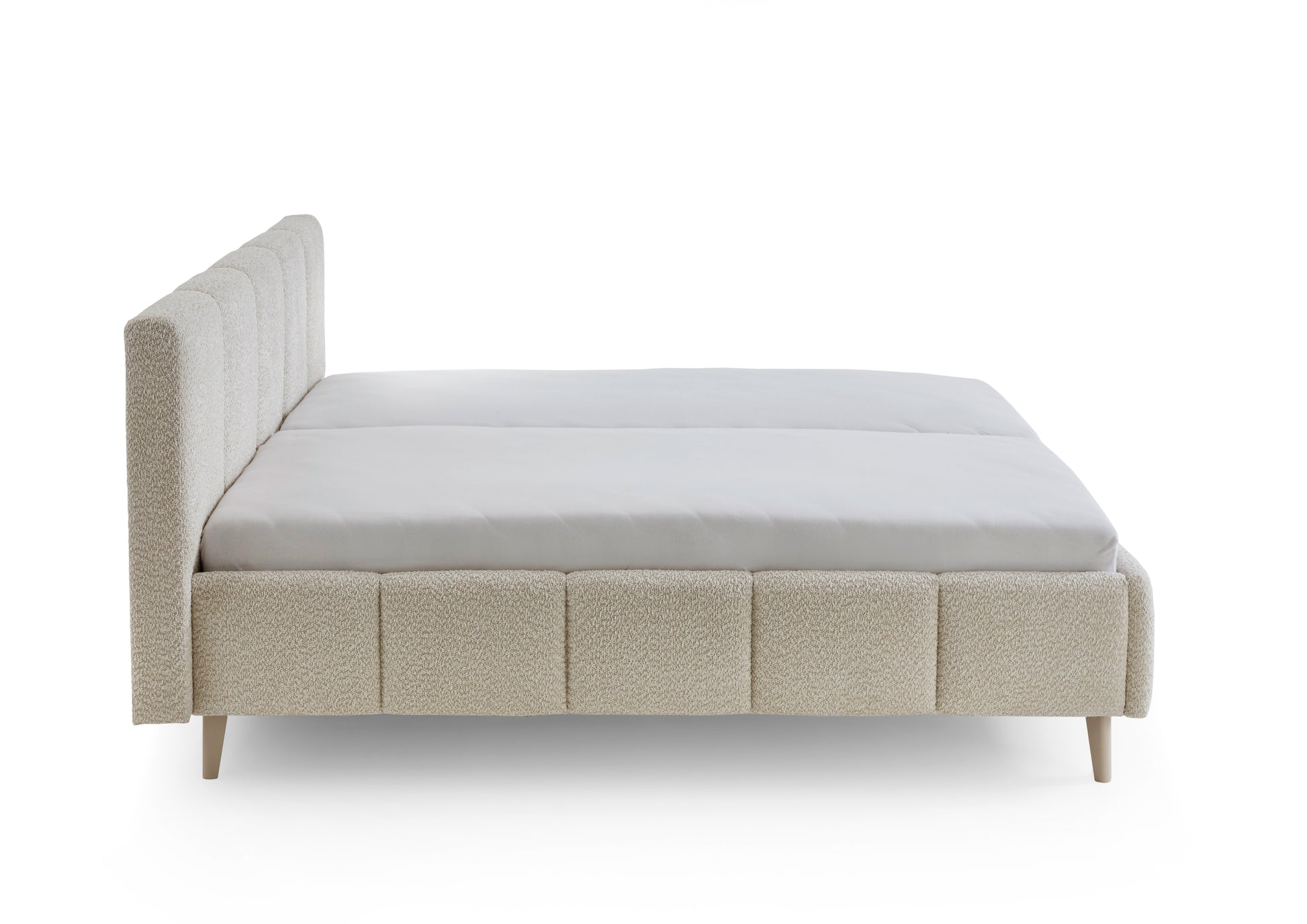 Polsterbett Alva – cream Nr. 20 – 160x200 cm – Seitenansicht