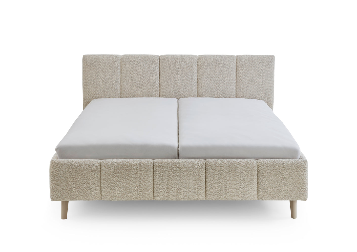 Polsterbett Alva – cream Nr. 20 – 160x200 cm – Frontalansicht