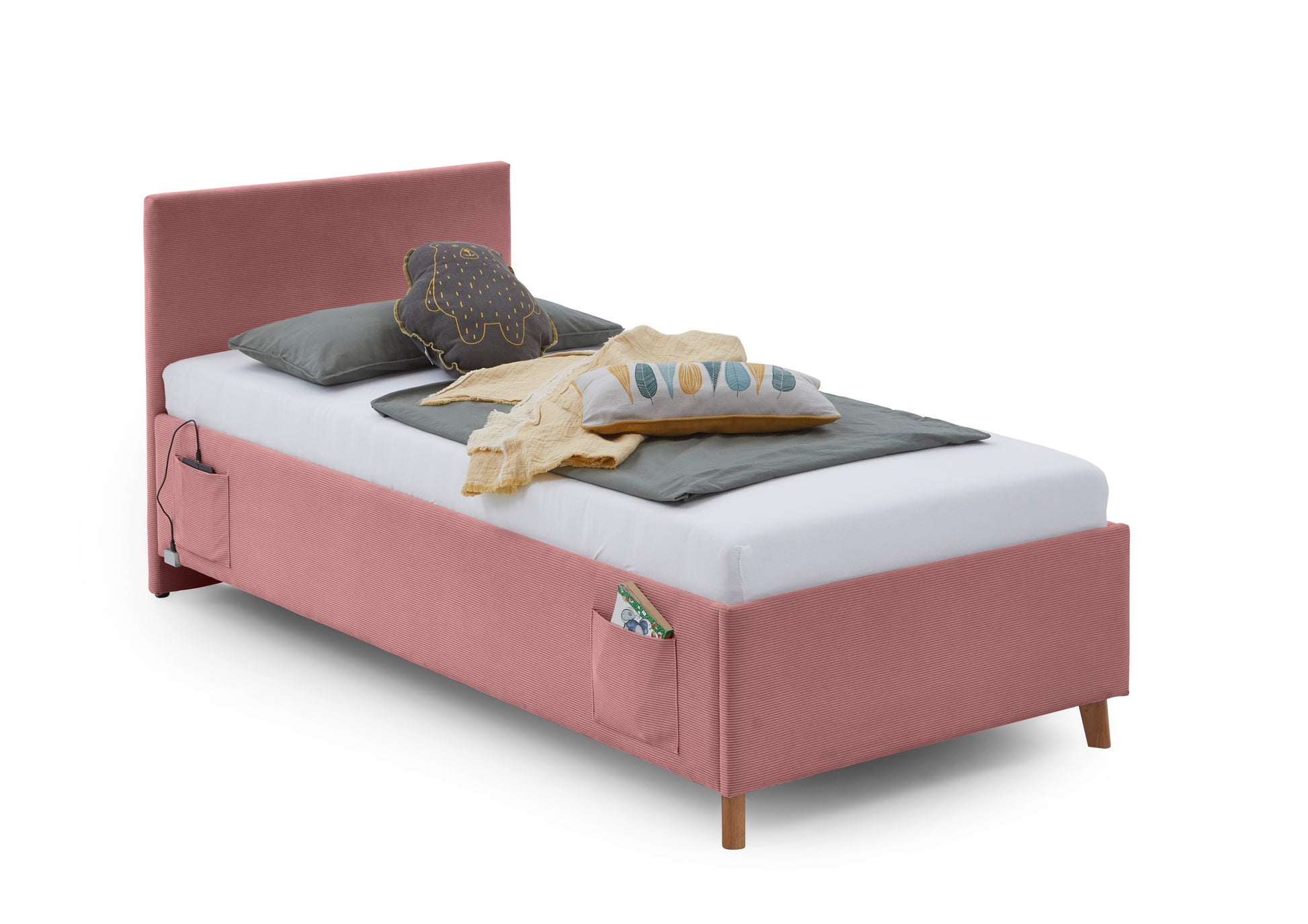 Polsterbett Cool von meise.möbel – Rose Nr. 06 – 90x200 cm – Seitenansicht