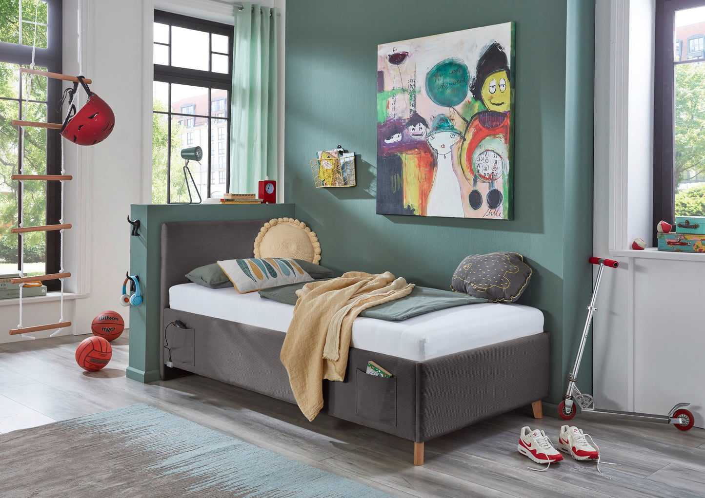 Polsterbett Cool von meise.möbel – Anthrazit Nr. 23 – 90x200 cm – Produktbild