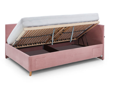 Polsterbett Cool inkl. Bettkasten & Rückenteil von meise.möbel – Rose Nr. 06 – 120x200 cm – Bettkasten / Funktion