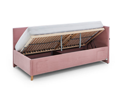 Polsterbett Cool inkl. Bettkasten & Rückenteil von meise.möbel – Rose Nr. 06 – 90x200 cm – Bettkasten / Funktion