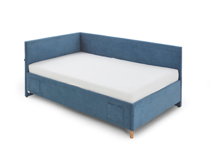 Polsterbett Cool mit Rückenteil von meise.möbel – Ocean Nr. 61 – 90x200 cm – Seitenansicht