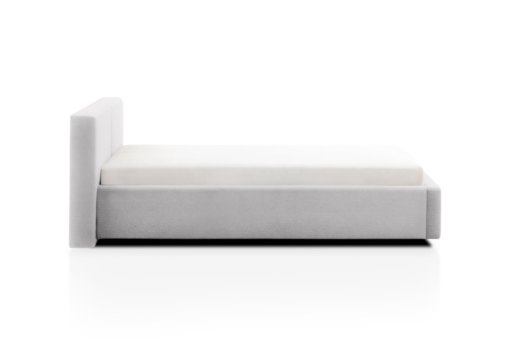 Polsterbett Cube von meise.möbel – Cement Nr. 07 – 140x200 cm – Seitenansicht