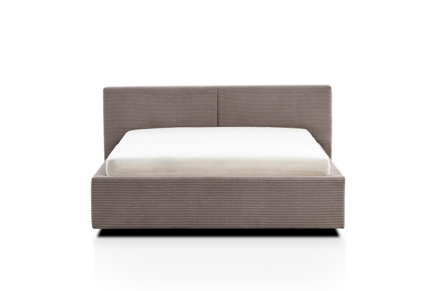 Polsterbett Cube von meise.möbel – Taupe Nr. 03 – 140x200 cm – Frontalansicht