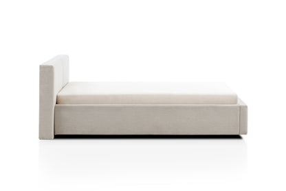 Polsterbett Cube inkl. Bettkasten von meise.möbel – Beige Nr. 100 – 140x200 cm – Seitenansicht