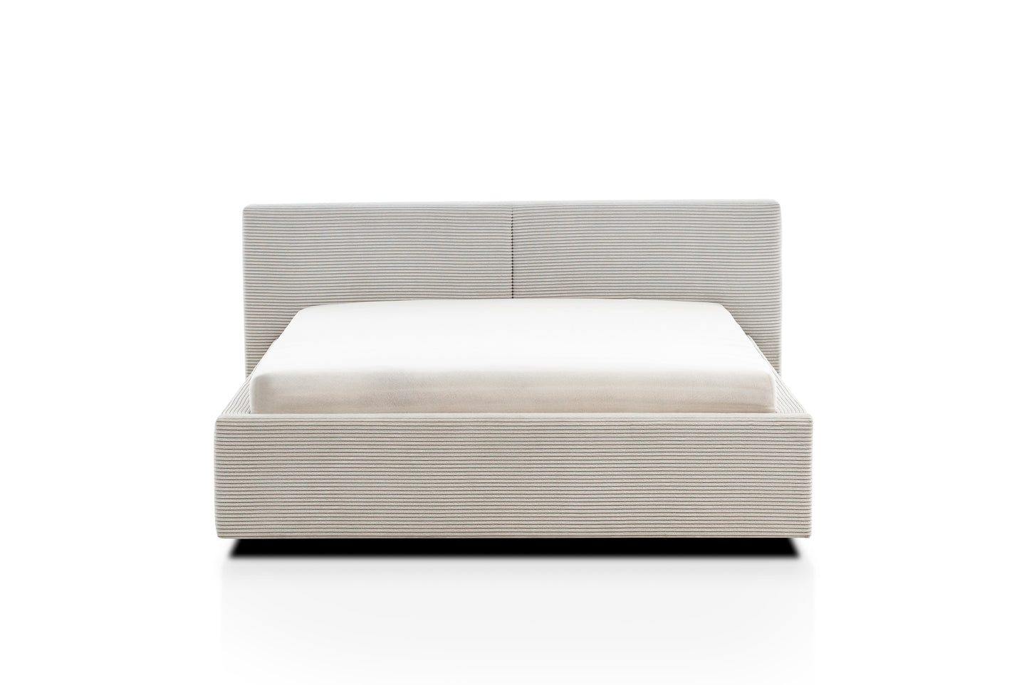 Polsterbett Cube inkl. Bettkasten von meise.möbel – Beige Nr. 100 – 140x200 cm – Frontalansicht