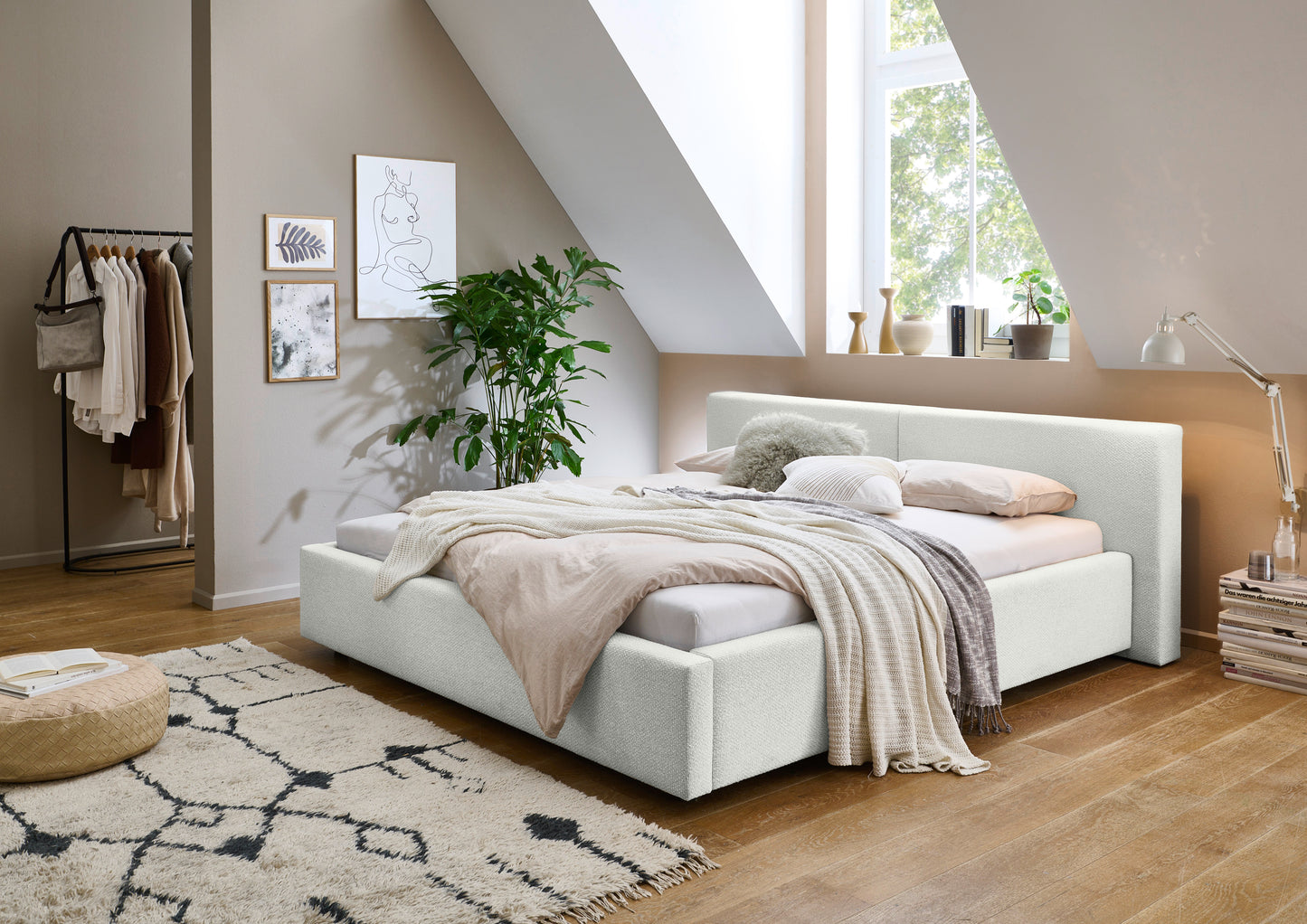 Polsterbett Cube von meise.möbel – Weiß Nr. 01 – 160x200 cm – Produktbild