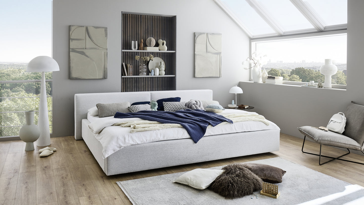 Polsterbett Cube von meise.möbel – Cement Nr. 07 – 240x200 cm – Produktbild