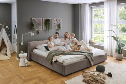 Polsterbett Cube inkl. Bettkasten von meise.möbel – Taupe Nr. 03 – 240x200 cm – Produktbild