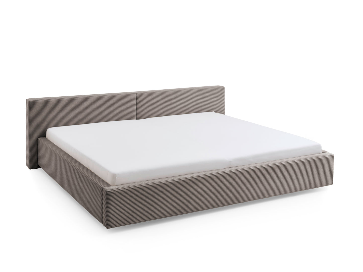 Polsterbett Cube von meise.möbel – Taupe Nr. 03 – 240x200 cm – Seitenansicht