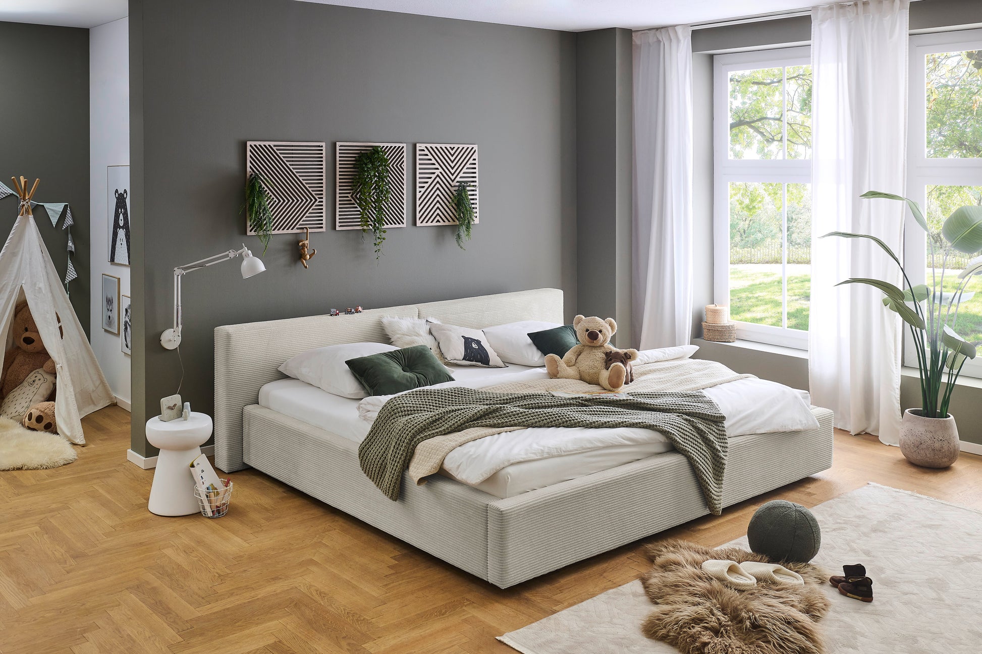 Polsterbett Cube von meise.möbel – Beige Nr. 100 – 240x200 cm – Produktbild