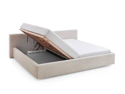 Polsterbett Cube inkl. Bettkasten von meise.möbel – Beige Nr. 100 – 240x200 cm – Bettkasten / Funktion