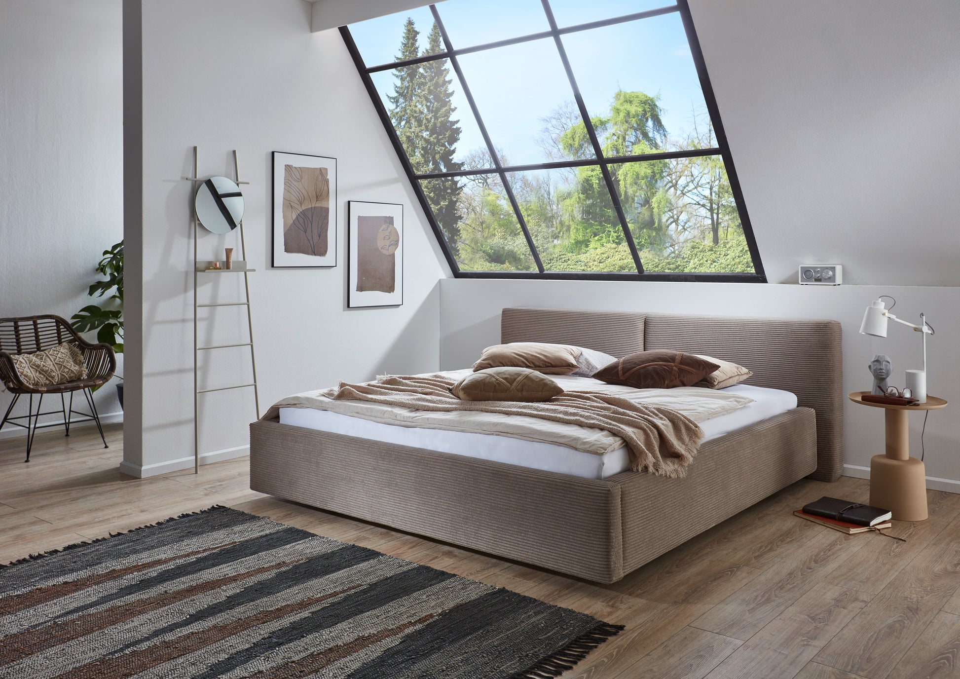 Polsterbett Cube von meise.möbel – Taupe Nr. 03 – 160x200 cm – Produktbild