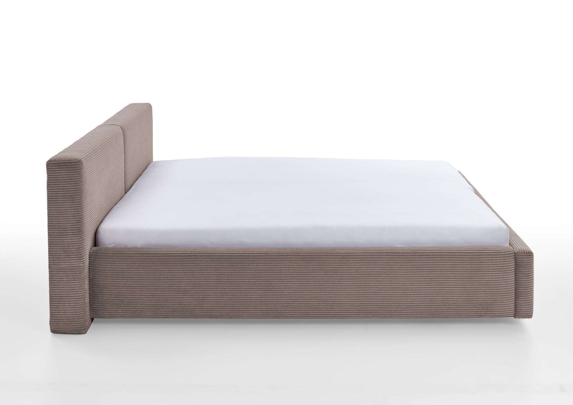 Polsterbett Cube von meise.möbel – Taupe Nr. 03 – 160x200 cm – Seitenansicht