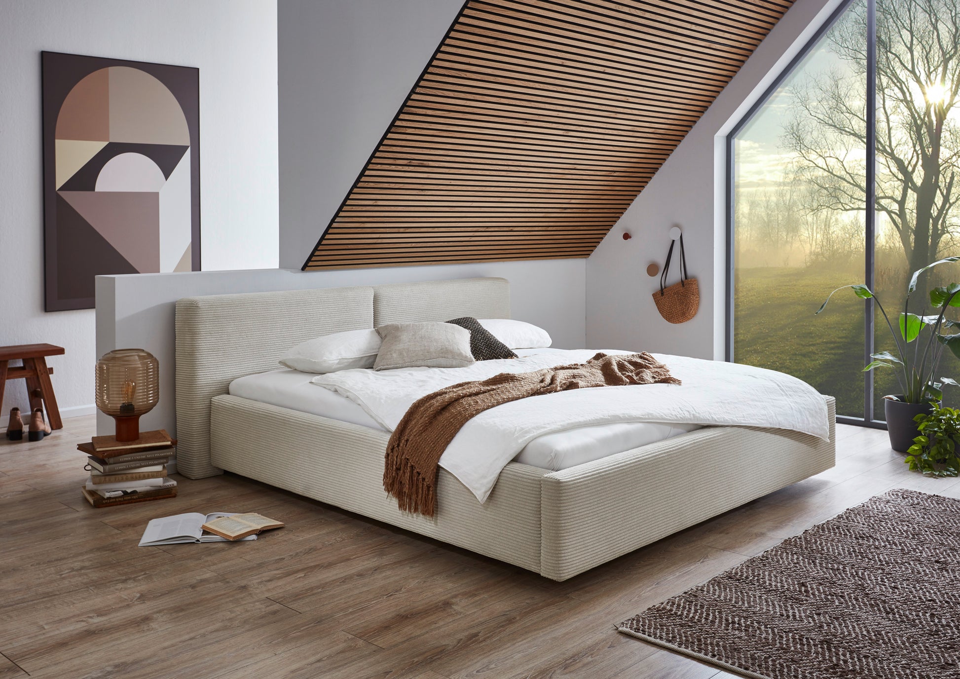 Polsterbett Cube von meise.möbel – Beige Nr. 100 – 160x200 cm – Produktbild