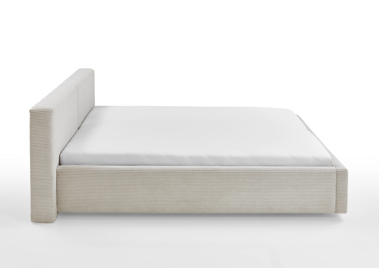 Polsterbett Cube von meise.möbel – Beige Nr. 100 – 160x200 cm – Seitenansicht
