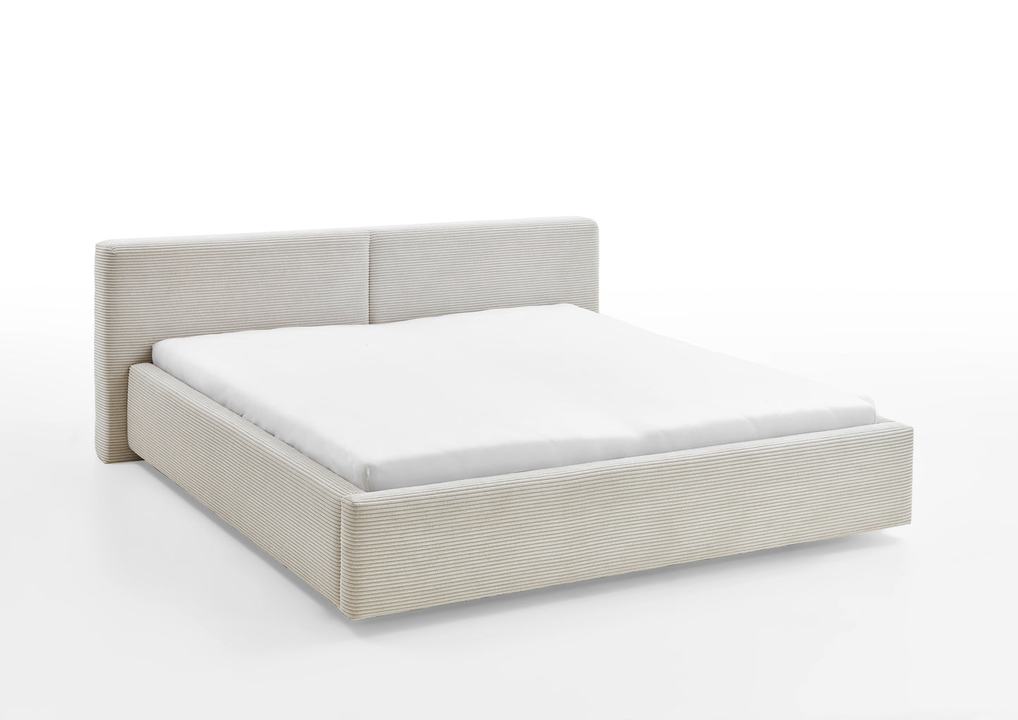 Polsterbett Cube von meise.möbel – Beige Nr. 100 – 160x200 cm – Seitenansicht