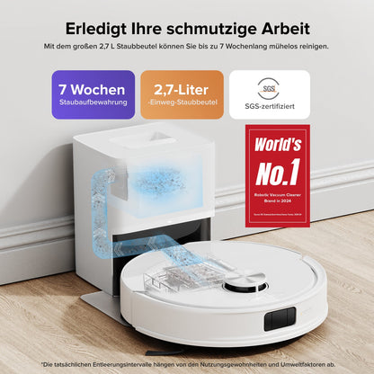 Roborock Q10 S5+ Set Saug- und Wischroboter mit Auto-Entleerungsstation mit zwei zusätzlichen Staubbeuteln
