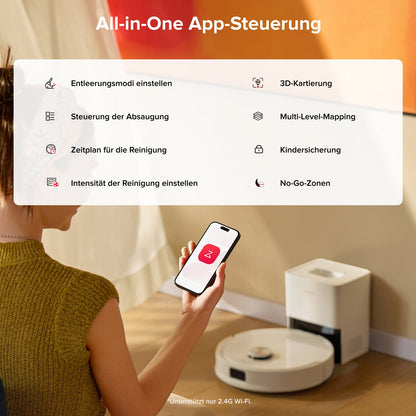 Roborock Q10 S5+ Set Saug- und Wischroboter mit Auto-Entleerungsstation mit zwei zusätzlichen Staubbeuteln