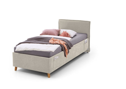 Polsterbett FUN inkl. Bettkasten von meise.möbel – Beige Nr. 03 – 90x200 cm – Seitenansicht