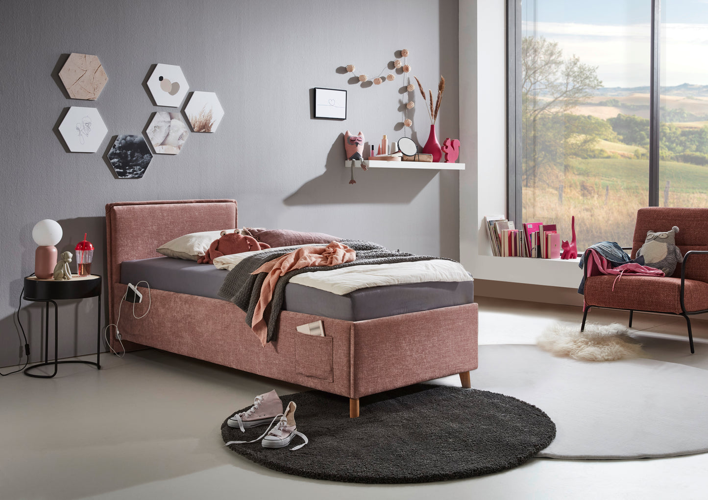 Polsterbett FUN von meise.möbel – Rose Nr. 61 – 90x200 cm – Produktbild