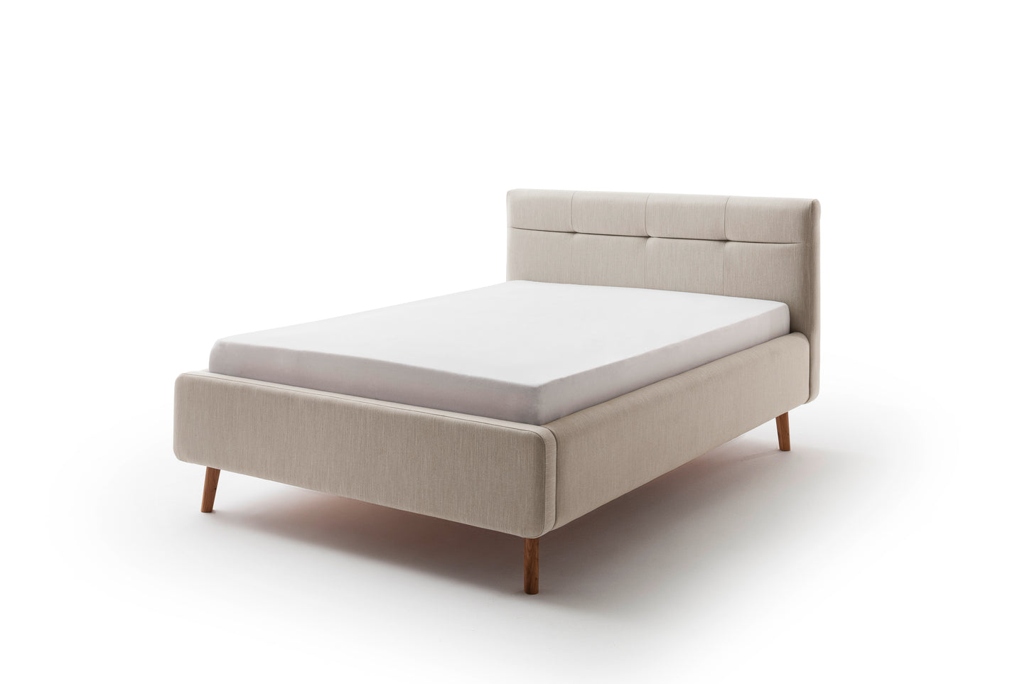 Polsterbett Lotte inkl. Bettkasten von meise.möbel – Beige Nr. 09 – 140x200 cm – Seitenansicht