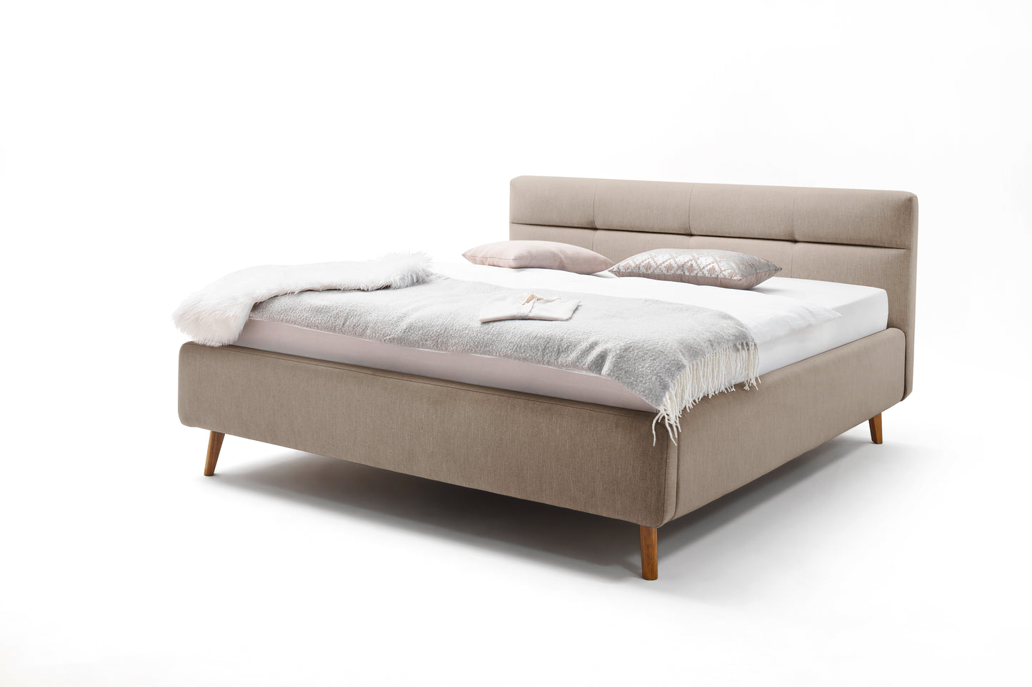 Polsterbett Lotte inkl. Bettkasten von meise.möbel – Beige Nr. 09 – 160x200 cm – Seitenansicht