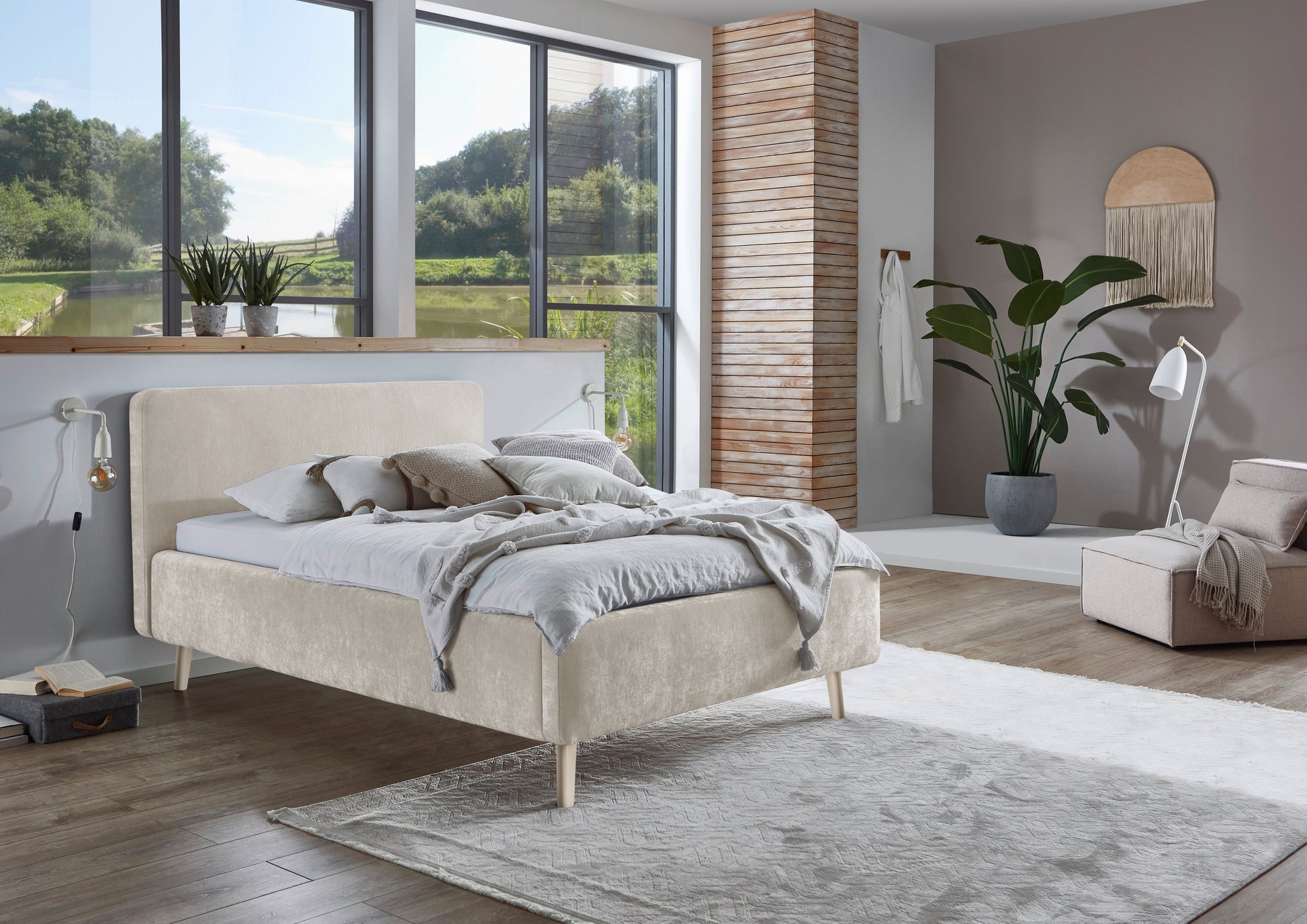 Polsterbett Mattis inkl. Bettkasten von meise.möbel – Beige Nr. 05 – 120x200 cm – Produktbild