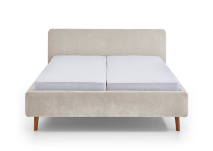 Polsterbett Mattis inkl. Bettkasten von meise.möbel – Beige Nr. 05 – 160x200 cm – Frontalansicht