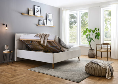 Polsterbett Paulo inkl. Bettkasten von meise.möbel – Beige Nr. 02 – 160x200 cm – Bettkasten / Funktion