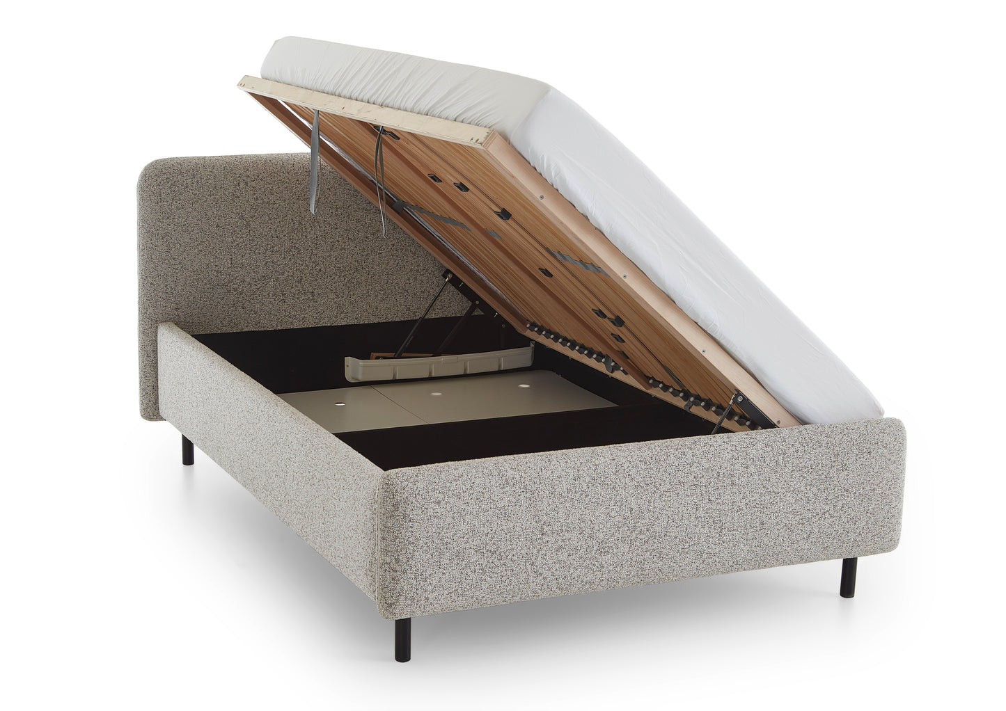 Polsterbett Primo inkl. Bettkasten von meise.möbel – beige Nr. 06 – 140x200 cm – Bettkasten / Funktion