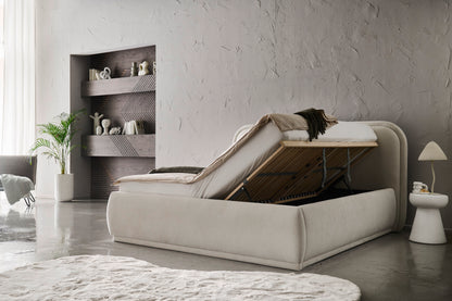 Polsterbett Soma inkl. Bettkasten von meise.möbel – cream Nr.02 – 160x200 cm – Bettkasten / Funktion