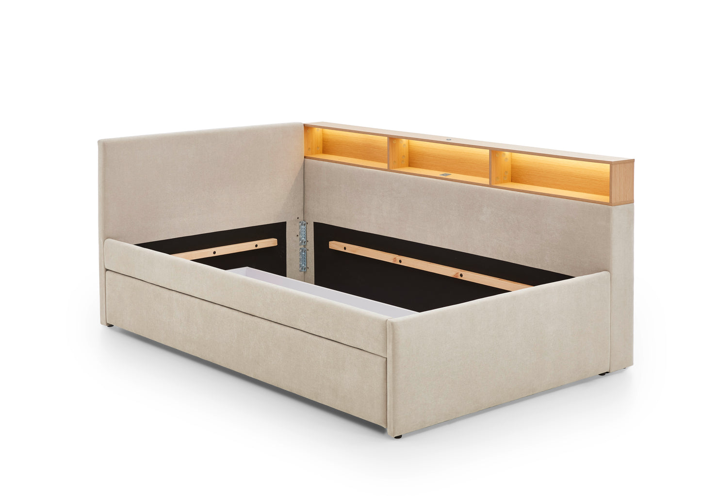 Polsterbett Uno von meise.möbel – beige Nr. 05 – 90x200 cm – Bettkasten / Funktion