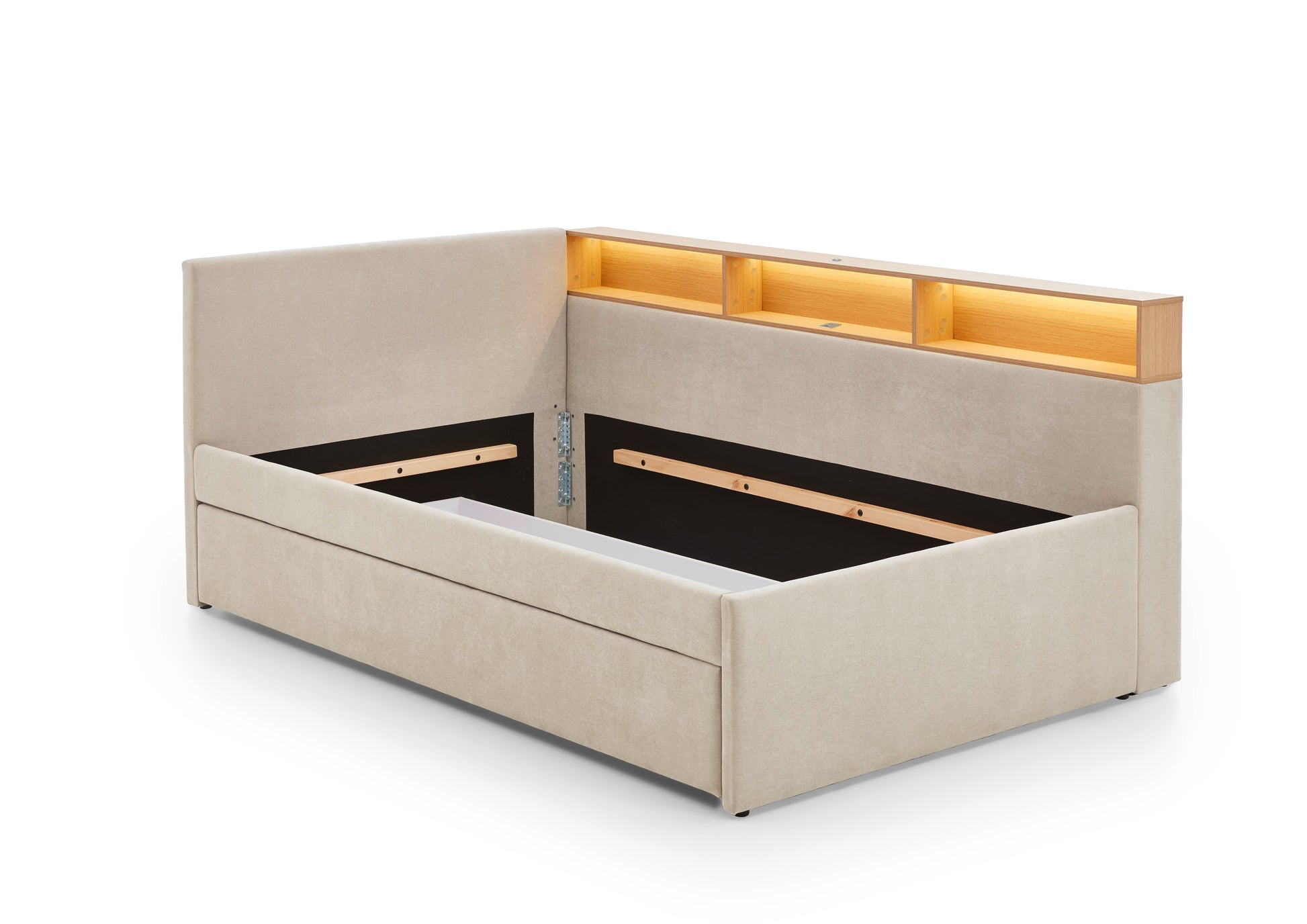 Polsterbett Uno von meise.möbel – beige Nr. 05 – 90x200 cm – Bettkasten / Funktion
