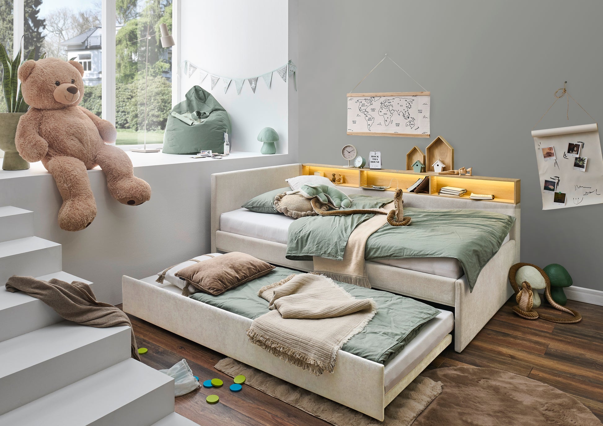 Polsterbett Uno von meise.möbel – beige Nr. 05 – 90x200 cm – Produktbild