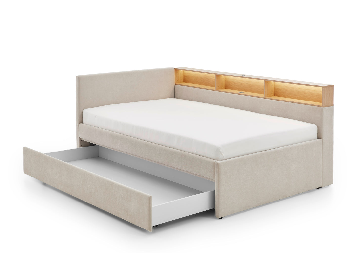 Polsterbett Uno von meise.möbel – beige Nr. 05 – 90x200 cm – Bettkasten / Funktion