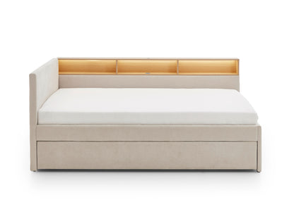 Polsterbett Uno von meise.möbel – beige Nr. 05 – 90x200 cm – Seitenansicht