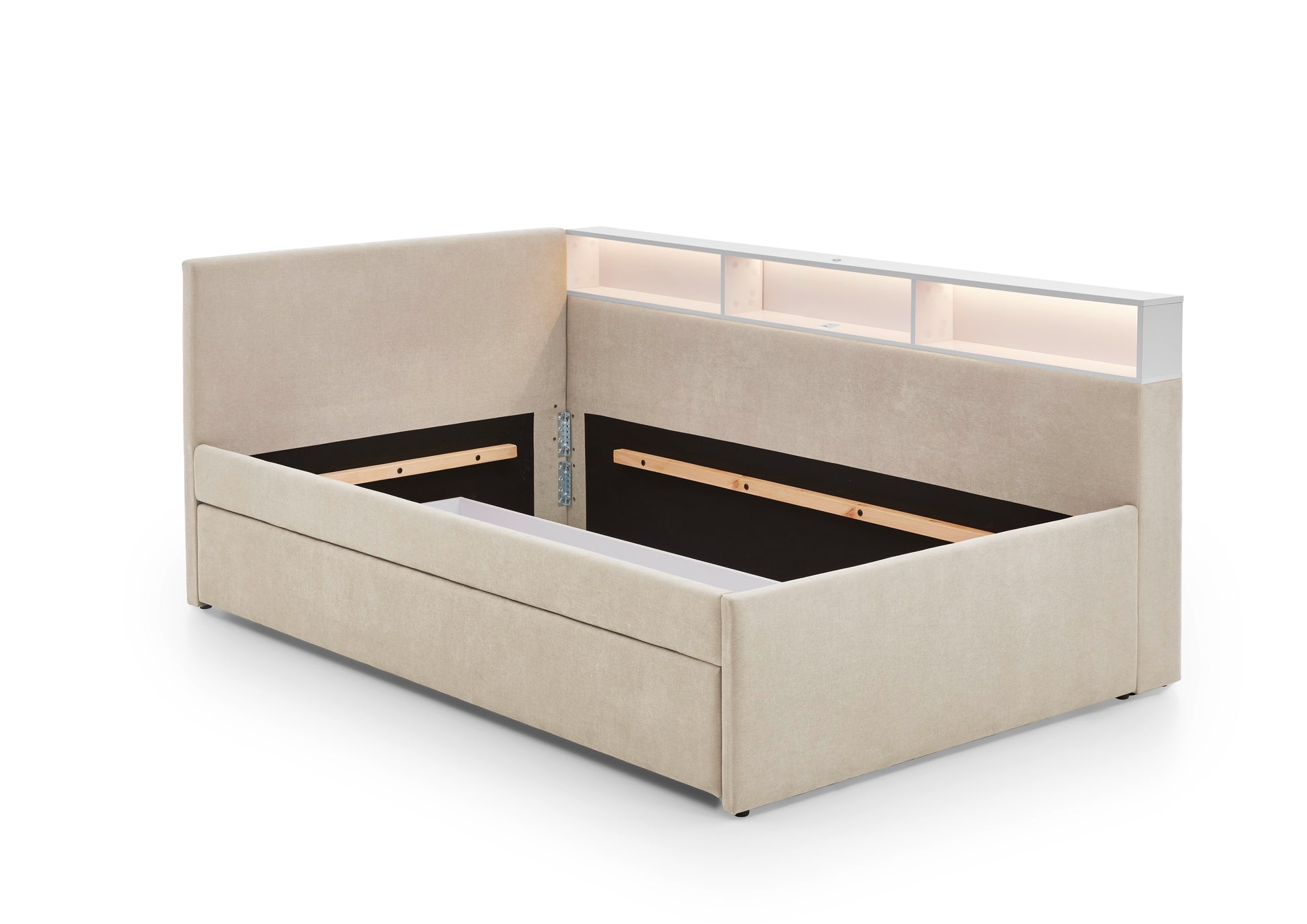 Polsterbett Uno von meise.möbel – beige Nr. 05 – 90x200 cm – Bettkasten / Funktion