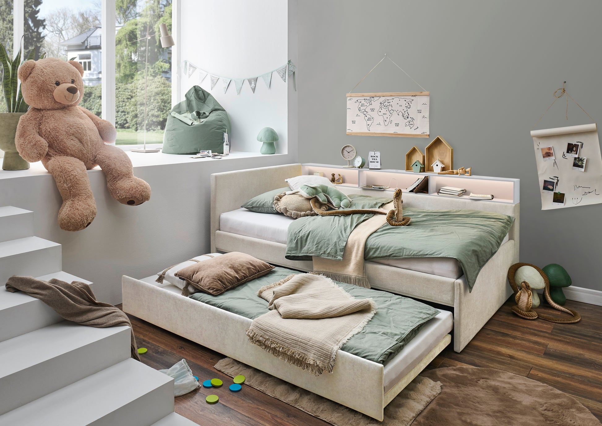 Polsterbett Uno von meise.möbel – beige Nr. 05 – 90x200 cm – Produktbild